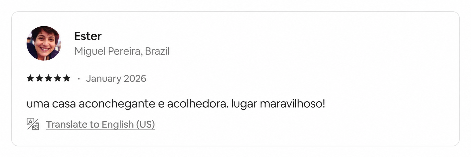 Avaliação Airbnb de Ester