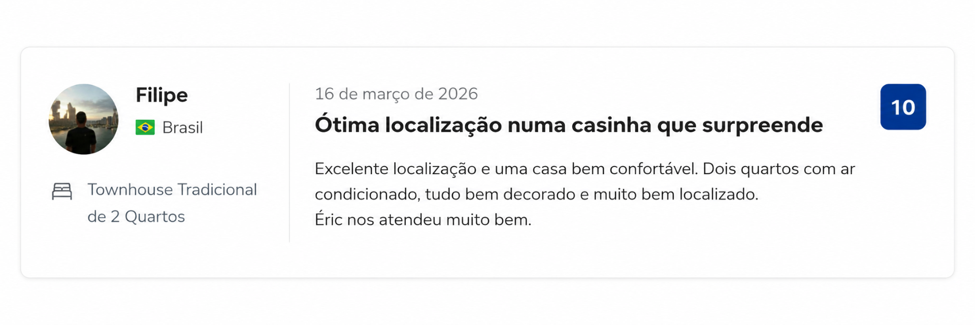 Avaliação Booking de Filipe