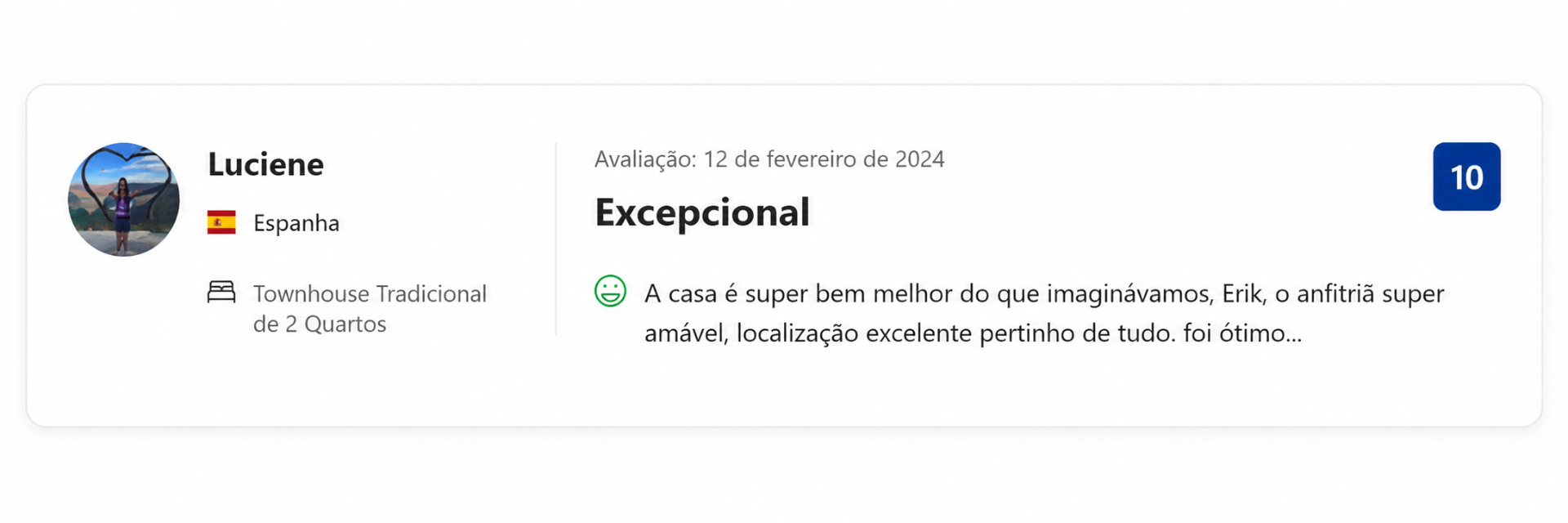 Avaliação Booking de Luciene