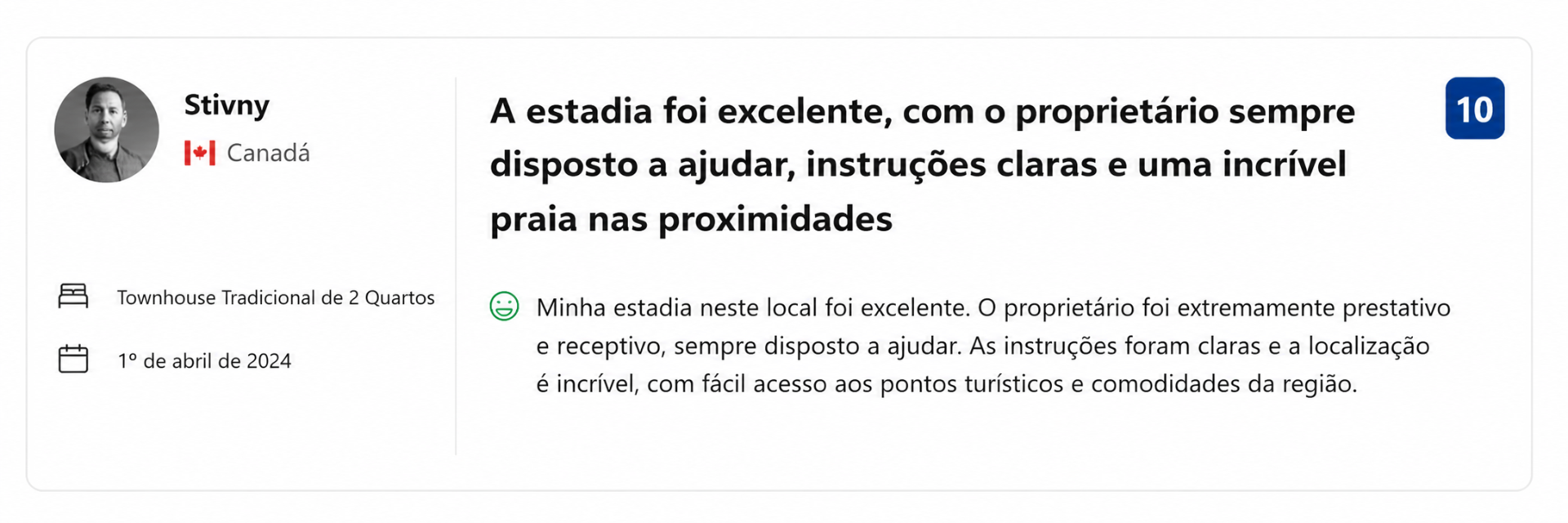 Avaliação Booking de Stivny
